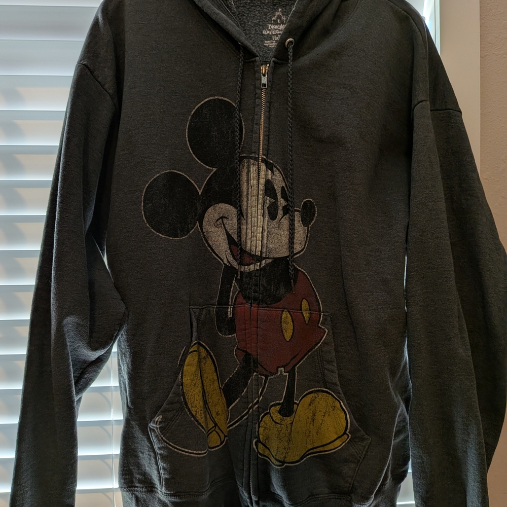 Mickey Mouse Zip-Up Hoodie - Dark Gray